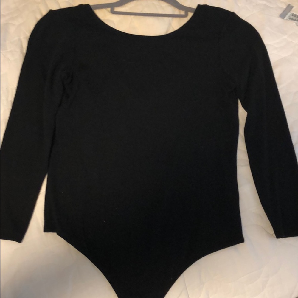 Black Ribbed Bodysuit